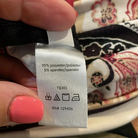 Venus Wide Leg Paisley Print Pant Stretchy Side zip Pink Multi Size XS Flowy - Picture 11 of 12